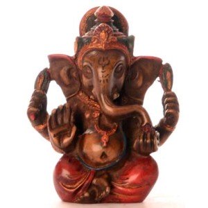 Ganesh Statue 8 cm Resin coloured