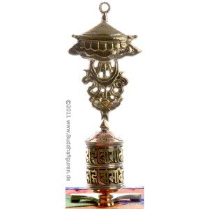 Table or Wall Prayer Wheel Ashta Mangala - 19 cm