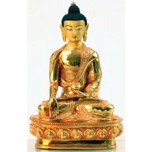 Ratnasambhava 20 cm fully goldplated Buddha Statue