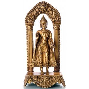 Buddha Standing  19 cm brass