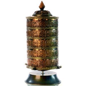 Table Prayer wheel copper big - 30 cm dark