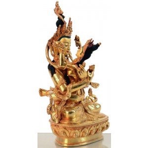 Vajradhara-Prajnaparimita  22 cm fully firegilt Buddha Statue