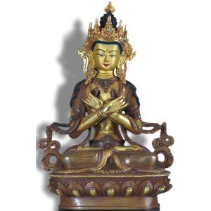 Vajradhara 21,5 cm partly gilt Buddha Statue