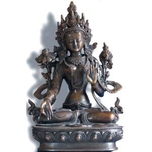 White Tara 22 cm oxidized Buddha Statue