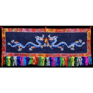 Wall hanging - double Dragons 115 cm x 31 cm