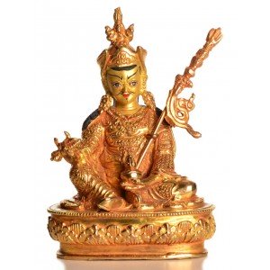 Padmasambhava 12 cm fully fire-gilded Buddha Statue
