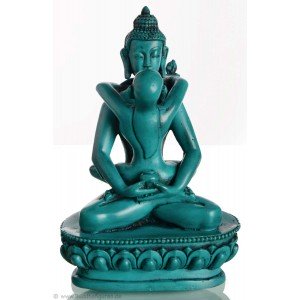 Samantabhadra 13 cm Resin Buddha Statue turquoise