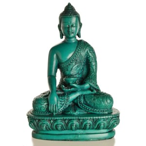 Akshobhya 13,5 cm Buddha Statue Resin turquoise