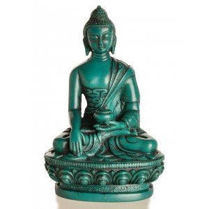 Akshobhya 11 cm Buddha Statue Resin turquoise