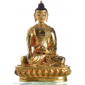 Akshobhya 15 cm fully fire gilded Buddha Statue