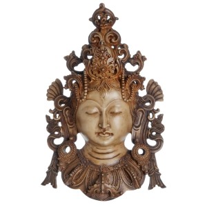 Tara Mask 33 cm Resin beige