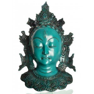 Tara Mask 29 cm Resin turquoise