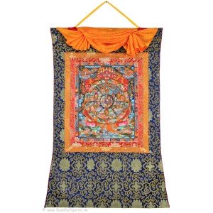 Thangka - Wheel of life red 77 x 110 cm  - 3