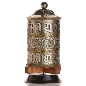 Table Prayer Wheel 23 cm Silver