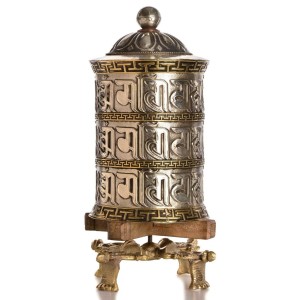 Table Prayer Wheel 35 cm Silver
