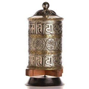 Table Prayer Wheel 23 cm Silver