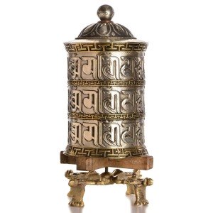 Table Prayer Wheel 35 cm Silver