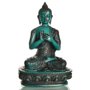 Vairocana Buddha Statue 16 cm Resin turquoise