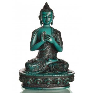 Vairocana Buddha Statue 19 cm Resin turquoise