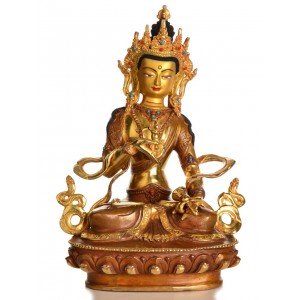 Vajrasattva 21 cm partly fire-gilded Buddha Statue