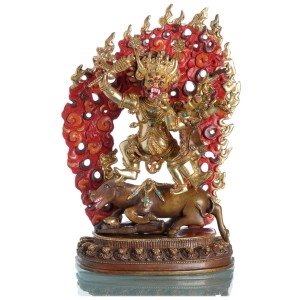 Yamantaka Vajrabhairava Statue 23 cm feuervergoldet