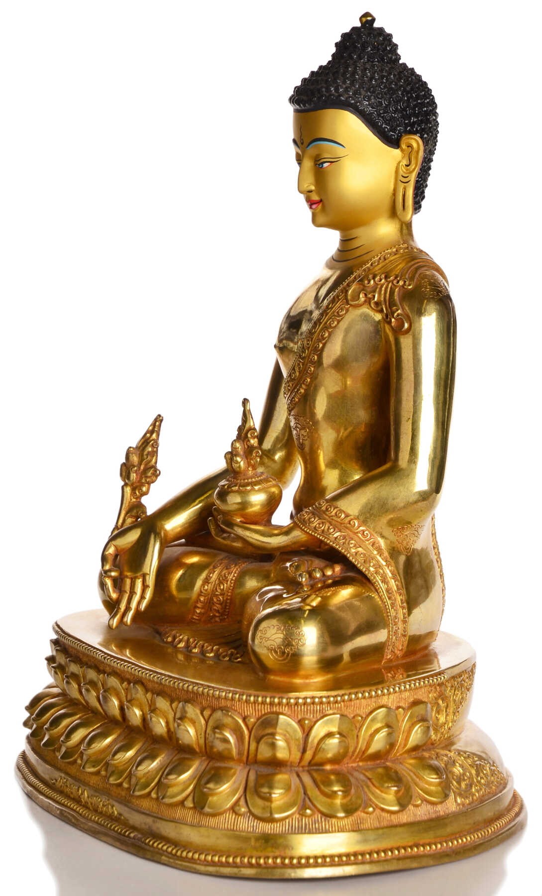 Medizin Buddha Replika Statue vollfeuervergoldet 20 cm Nepal kaufen