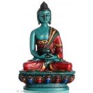 Amitabha Buddha Statue Resin 11,5 cm turquoise coloured