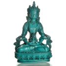 Aparimita/Amitayus 20 cm Buddha Statue Resin turquoise