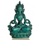 Aparimita/Amitayus 15,5 cm Buddha Statue Resin turquoise