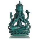 Avalokiteshvara - Chenrezi 19 cm Buddha Statue Resin turquoise