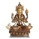 Avalokiteshvara Chenrezi 33 cm partly gilt Buddha Statue