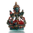 Green Tara 11 cm  Resin turquoise painted