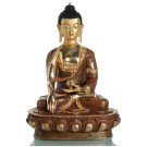 Akshobhya 32 cm partly gold plated Buddha Statue