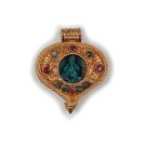 Silver Pendant  Ghau  Amitayus medallion goldplated