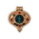 Silver Pendant  Ghau  White Tara medallion goldplated