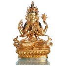 Avalokiteshvara - Buddha Statue Entirely Fire Gilded 22 cm  