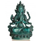 Avalokiteshvara - Chenrezi 15 cm Buddha Statue Resin turquoise