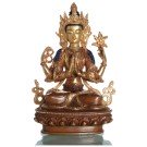 Avalokiteshvara Chenrezi 22 cm teil feuervergoldet Buddha Statue
