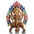 Ganesha Figur mit Aureole 24 cm teilfeuervergoldet