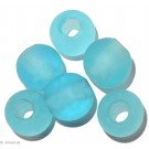 Glass beads light blue 14mm 6pc