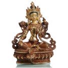 Green Tara 16 cm partly gold plated