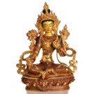 Green Tara 22 cm partly gold plated