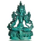 Green Tara Statue 15 cm Resin turquoise