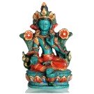 Green Tara Statue 10 cm Resin turquoise painted