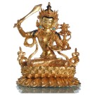 Manjushri - 22 cm fully gold plated