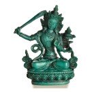 Manjushri Buddha Statue 15 cm Resin turquoise