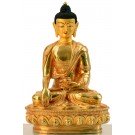Akshobhya 20 cm fully fire gilded Buddha Statue