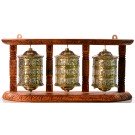 Wall Prayer wheel 3 wheeler - 20 cm high / 45 cm long