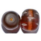 Resin Beads brown 22mm 2pc