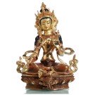 Saraswati 21,5 cm partly fire-gilded Buddha Statue